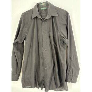 Hill & Archer Men's Black Dress Shirt 15‎ 1/2 32 33 Easy Care Cotton Polyester